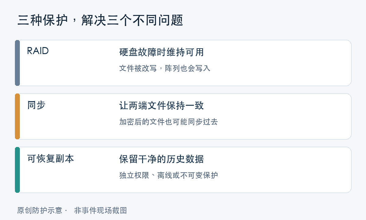 RAID、同步与可恢复副本各自解决的问题